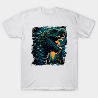 King Kaiju on Sunset - Godzilla T-Shirt